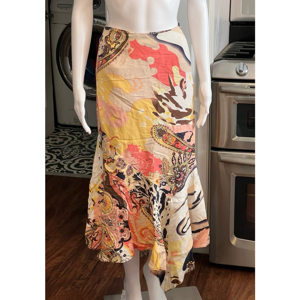 Sabrina Lauren Womens Multi Color Asymmetrical Skirt